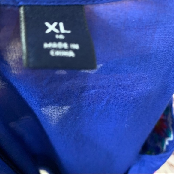 Lands End Blue Floral Embroidered Short Sleeve Top - Picture 12 of 12